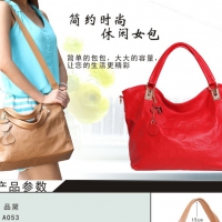 2023款欧美时尚头层牛皮大容量女士手提包-真皮女包